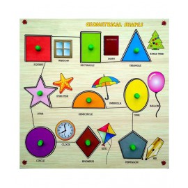 Webby Premium Wooden Shapes with Object Match Educational Puzzle Toy
