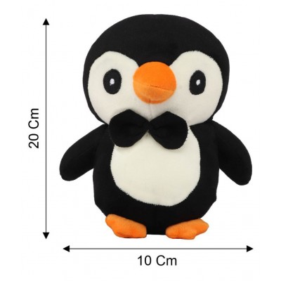 Webby Soft Animal Plush Penguin Toy 20cm, Black