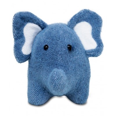 Webby Soft Standing Animal Plush Elephant Toy, Blue 30cm