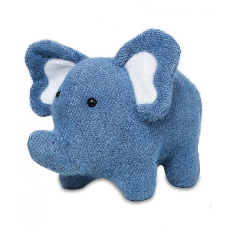 Webby Soft Standing Animal Plush Elephant Toy, Blue 30cm