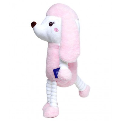 Webby Soft Standing Animal Plush Poodle Toy, Pink 25cm