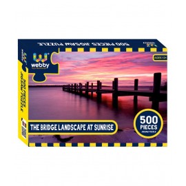 Webby The Bridge Landscape At Sunrise Cardboard Jigsaw Puzzle, 500 Pieces