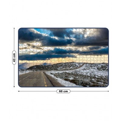Webby The Snowy Road In Portugal Cardboard Jigsaw Puzzle, 500 Pieces