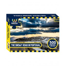 Webby The Snowy Road In Portugal Cardboard Jigsaw Puzzle, 500 Pieces