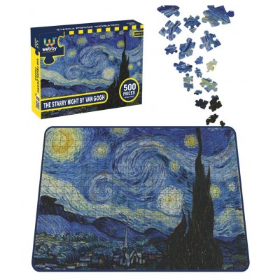 Webby The Starry Night by Van Gogh Cardboard Jigsaw Puzzle, 500 Pieces