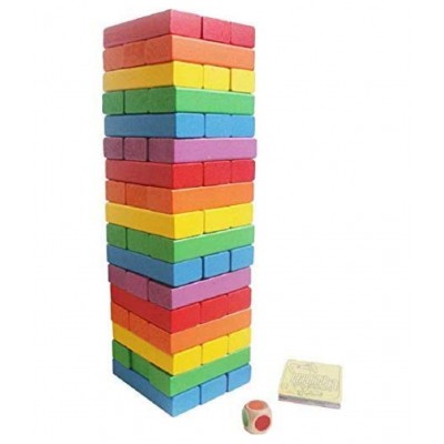 Webby Wooden Colorful Building Blocks Educational Game Toy 48 Pcs