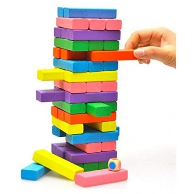 Webby Wooden Colorful Building Blocks Educational Game Toy 48 Pcs