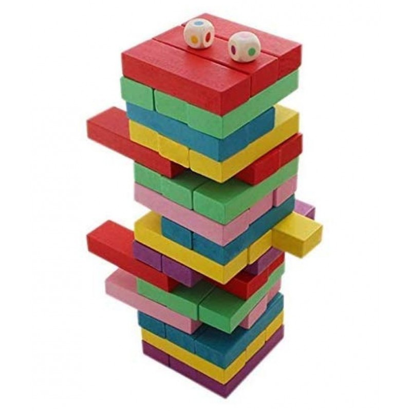 Webby Wooden Colorful Building Blocks Educational Game Toy 48 Pcs