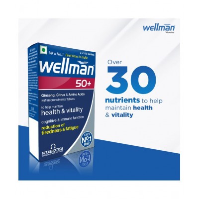 Wellman 50 Tablets For Men Multivitamin 30 no.s Multivitamins Tablets Wellman 50 Tablets For Men Multivitamin 30 no.s Multivitamins Tablets