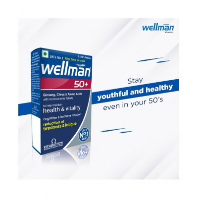 Wellman 50 Tablets For Men Multivitamin 30 no.s Multivitamins Tablets Wellman 50 Tablets For Men Multivitamin 30 no.s Multivitamins Tablets