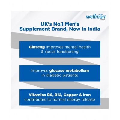 Wellman 50 Tablets For Men Multivitamin 30 no.s Multivitamins Tablets Wellman 50 Tablets For Men Multivitamin 30 no.s Multivitamins Tablets
