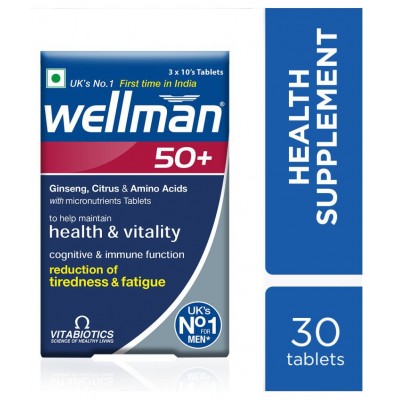 Wellman 50 Tablets For Men Multivitamin 30 no.s Multivitamins Tablets Wellman 50 Tablets For Men Multivitamin 30 no.s Multivitamins Tablets