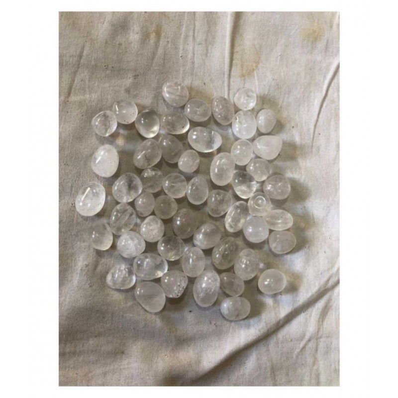 White Clear Quartz Natural Agate Tumble Stone ( 100 G )