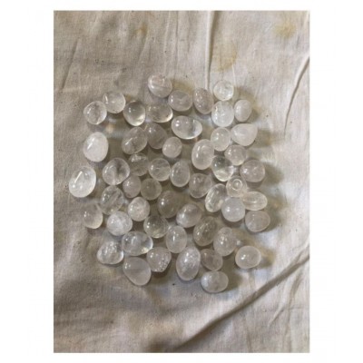 White Clear Quartz Natural Agate Tumble Stone (100 G )
