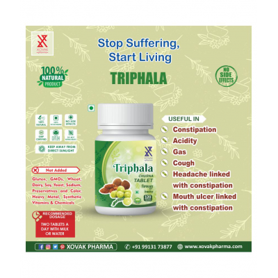 Xovak Pharma Ayurvedic Constipation And  Triphala Tablet 300 mg Pack Of 4