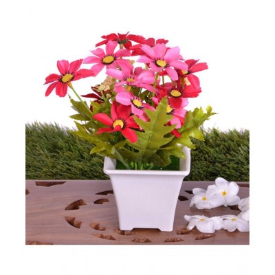 YUTIRITI Daisy Pink Artificial Flowers Bunch - Pack of 1