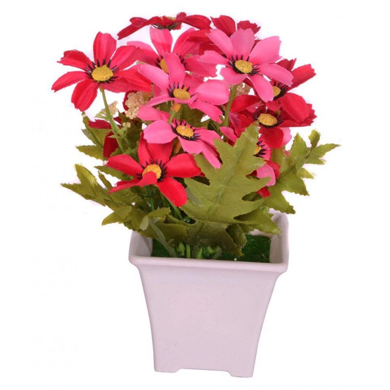 YUTIRITI Daisy Pink Artificial Flowers Bunch - Pack of 1