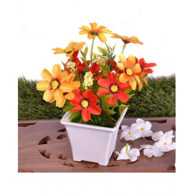 YUTIRITI Daisy Yellow Artificial Flowers Bunch - Pack of 1