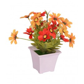 YUTIRITI Daisy Yellow Artificial Flowers Bunch - Pack of 1