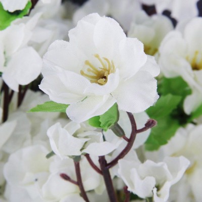 YUTIRITI Lily White Artificial Flowers Bunch - Pack of 1