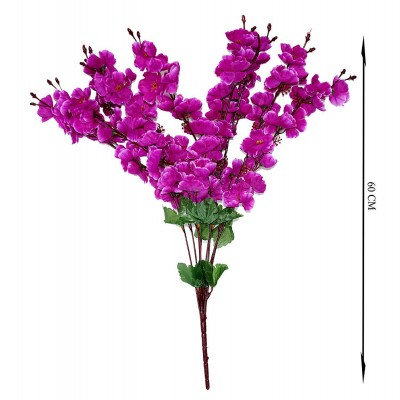 YUTIRITI Orchids Purple Artificial Flowers Bunch - Pack of 1