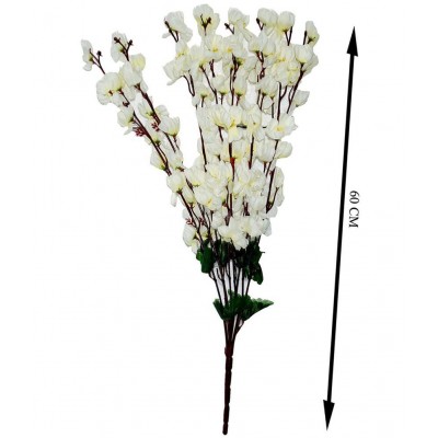 YUTIRITI Orchids White Artificial Flowers Bunch - Pack of 1