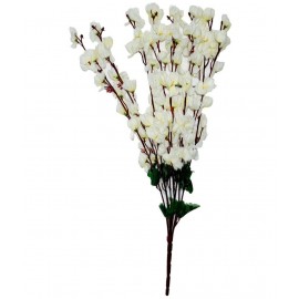 YUTIRITI Orchids White Artificial Flowers Bunch - Pack of 1