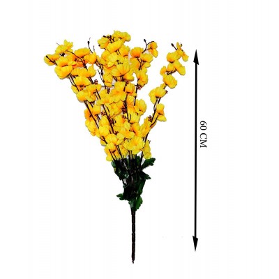 YUTIRITI Orchids Yellow Artificial Flowers Bunch - Pack of 1