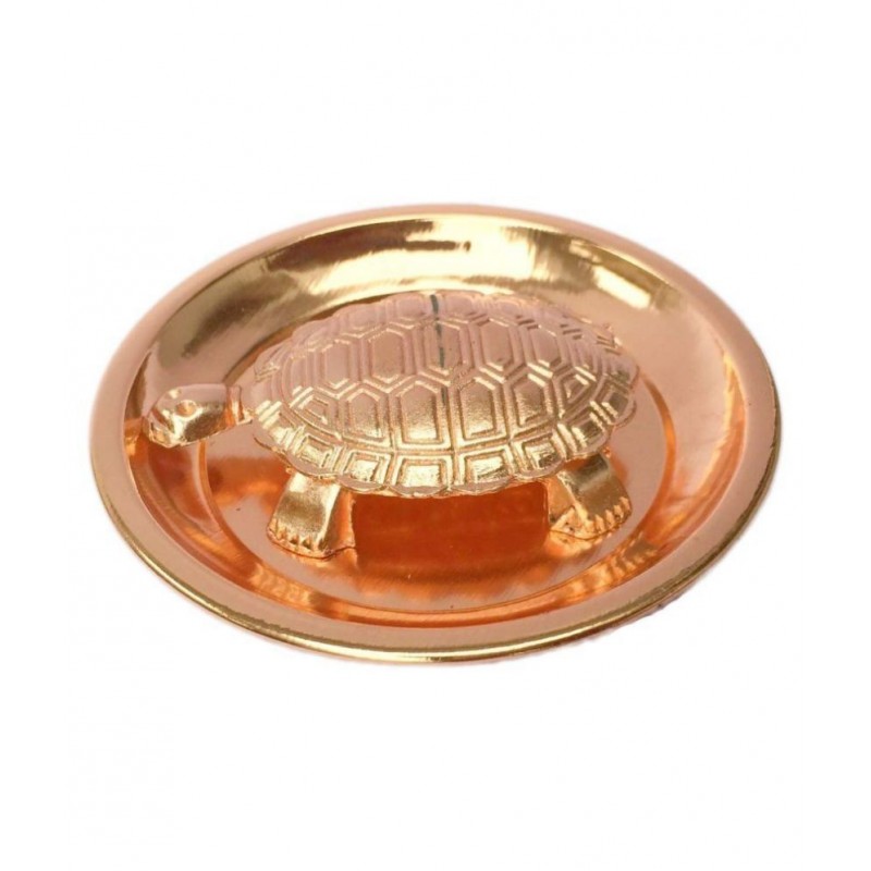 Yuvi Shoppe Copper Metal Kachua Yantra|Kachhuwa Yantra|kachhua Yantra|Kachhuaa Yantra Vaastu|Fengshui Tortoise|Turtle (for Good Luck) with Metal Plate-Copper (Brown Color) Wish Fulfillment