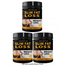 Zemaica Healthcare Slim Fat Loss Banana Flavor Powder 300 gm Pack of 3