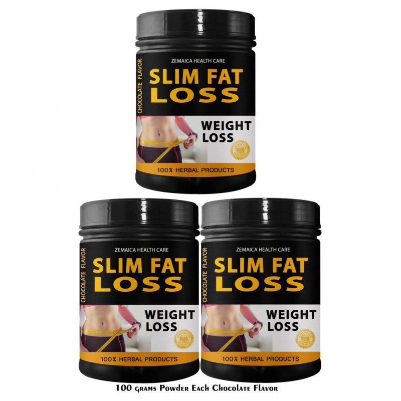 Zemaica Healthcare Slim Fat Loss Chocolate Flavor Powder 300 gm Pack of 3