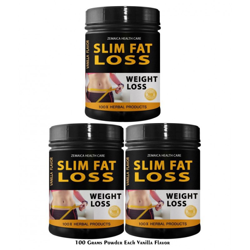 Zemaica Healthcare Slim Fat Loss Vanilla Flavor Powder 300 gm Pack of 3