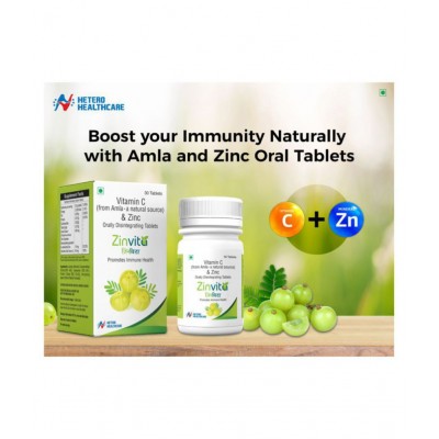 Zinvita 40mg of Vitamin C extracted from 400mg Amla, 10mg of Zinc as per ICMR guidelines 30 gm Natural Multivitamins Tablets