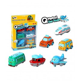 adichai set of 6 metal cars - kids race team the king metal diecast toy cars - set of 6- Multi color