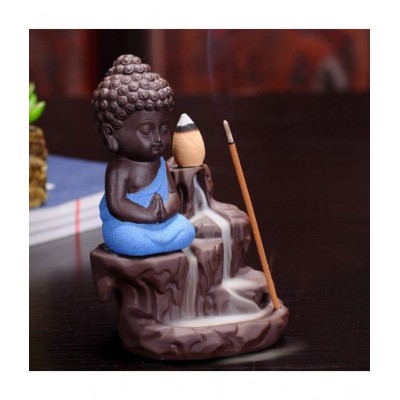 astound Multicolour Porcelain Monk Buddha Smoke Backflow - Pack of 1