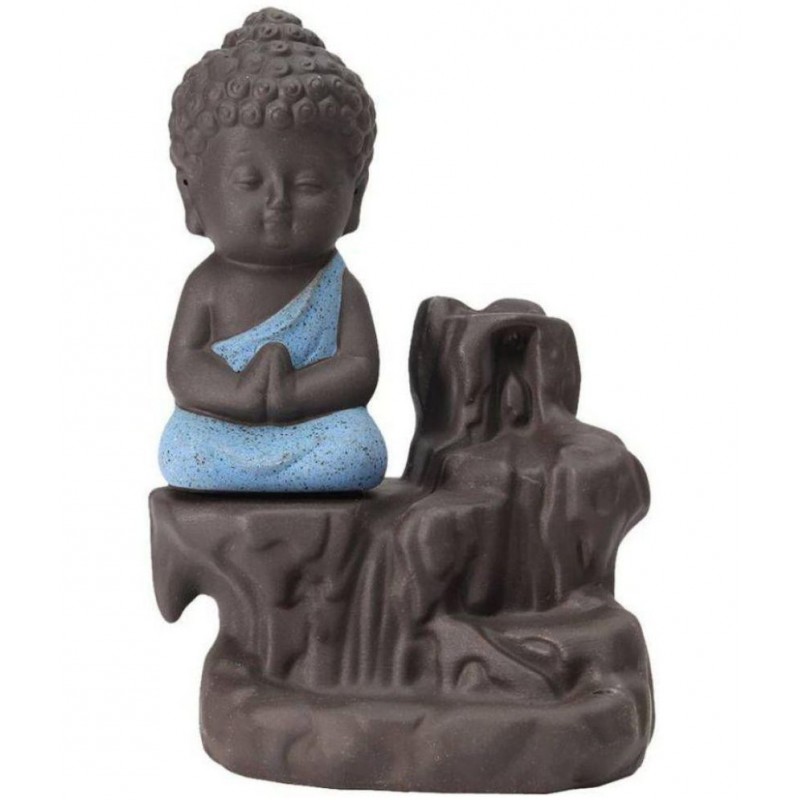 astound Multicolour Porcelain Monk Buddha Smoke Backflow - Pack of 1