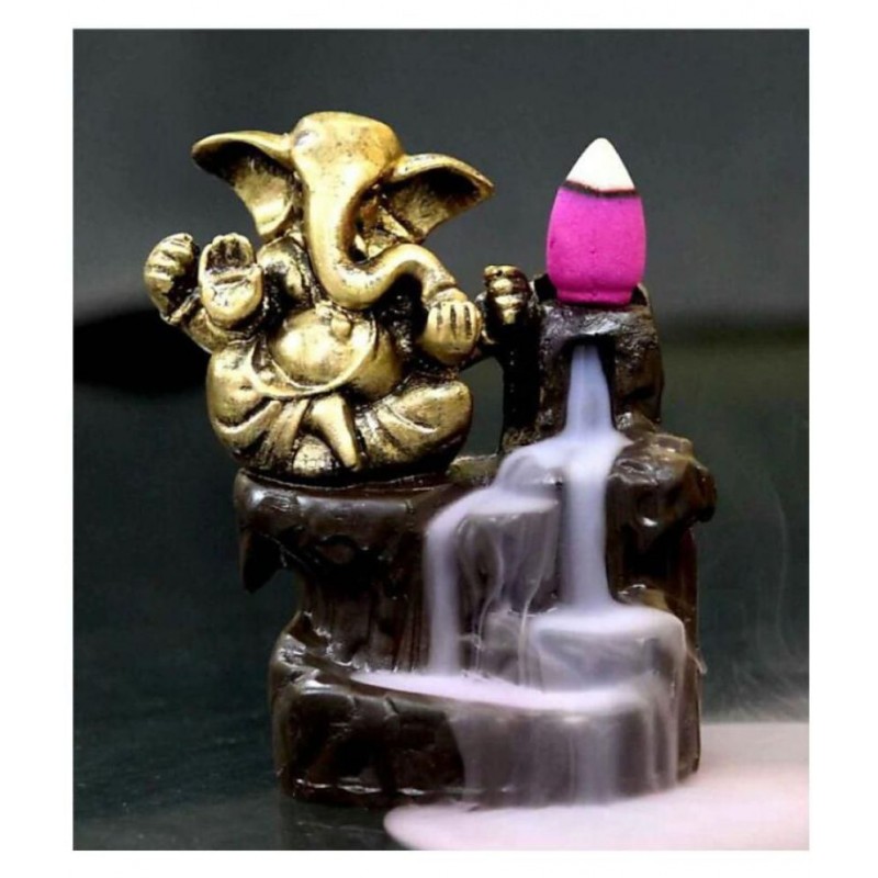 astound Multicolour Resin Antique Lord Ganesha Smoke Backflow - Pack of 1