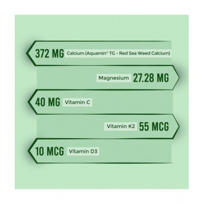 bGREEN by MuscleBlaze Plant Based All Natural Calcium Supplements,60 Nos 1 gm Unflavoured Multivitamins Capsule