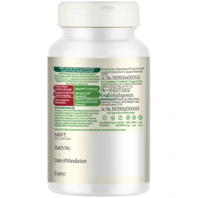 bGREEN by MuscleBlaze Plant Based All Natural Calcium Supplements,60 Nos 1 gm Unflavoured Multivitamins Capsule