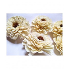 craftaft Sunflower White Artificial Flowers - Pack of 10