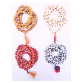 cyan spritual nepali tulsi haldi vaijanti pack of 4 hindu japa malas with bag Wood Chain Set cyan spritual nepali tulsi haldi vaijanti pack of 4 hindu japa malas with bag Wood Chain Set