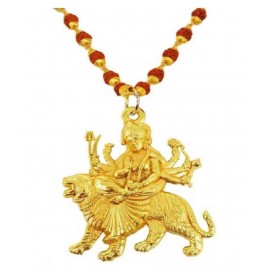 db enbloc Durga Bhawani Locket with Golden Cap Rudraksha Mala Gold-plated Brass, Wood db enbloc Durga Bhawani Locket with Golden Cap Rudraksha Mala Gold-plated Brass, Wood