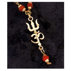 db enbloc Religious Jewelry Lord Shiv Trishul Om With Puchmukhi Rudraksha Mala Gold-plated Plated Wood Chain Gold-plated Brass, Wood db enbloc Religious Jewelry Lord Shiv Trishul Om With Puchmukhi Rudraksha Mala Gold-plated Plated Wood Chain Gold-plated Brass, Wood