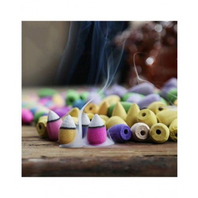 dudelifetraders Multicolour Wood Monk Buddha Smoke Backflow - Pack of 30