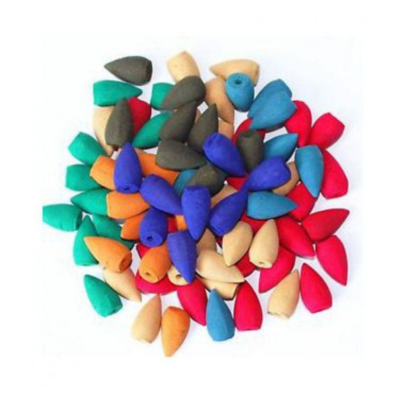 dudelifetraders Multicolour Wood Monk Buddha Smoke Backflow - Pack of 30