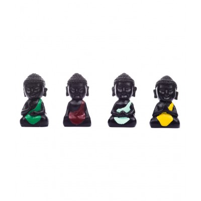 eCraftIndia Brown Polyresin Figurines - Pack of 4