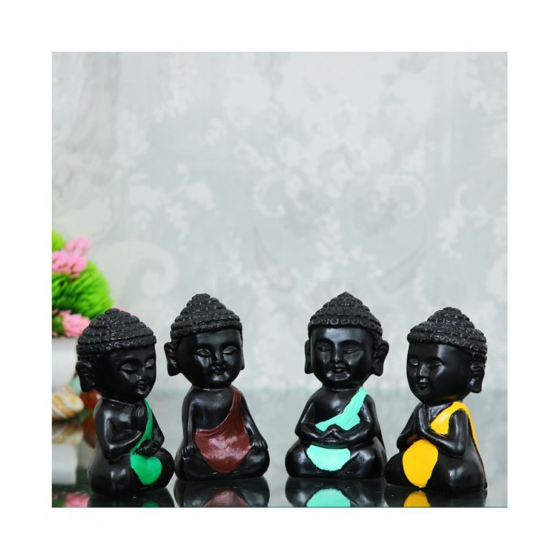 eCraftIndia Brown Polyresin Figurines - Pack of 4