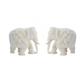 eCraftIndia Combo of Pure White Elephants