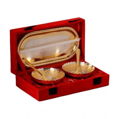 eCraftIndia Decoratives Bowls & Plates Silverplated Gold 8