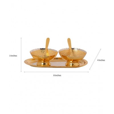 eCraftIndia Decoratives Bowls & Plates Silverplated Gold 8